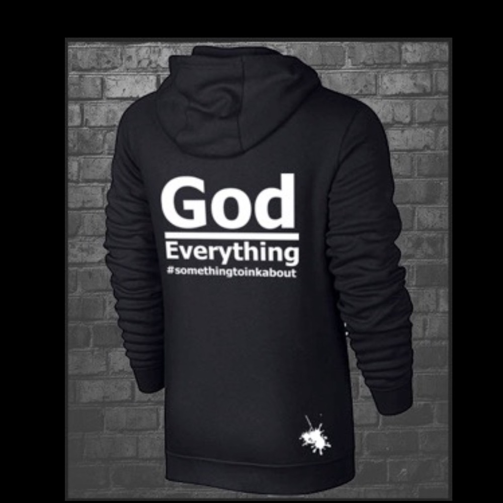 Black and White Hoody God Over Everything